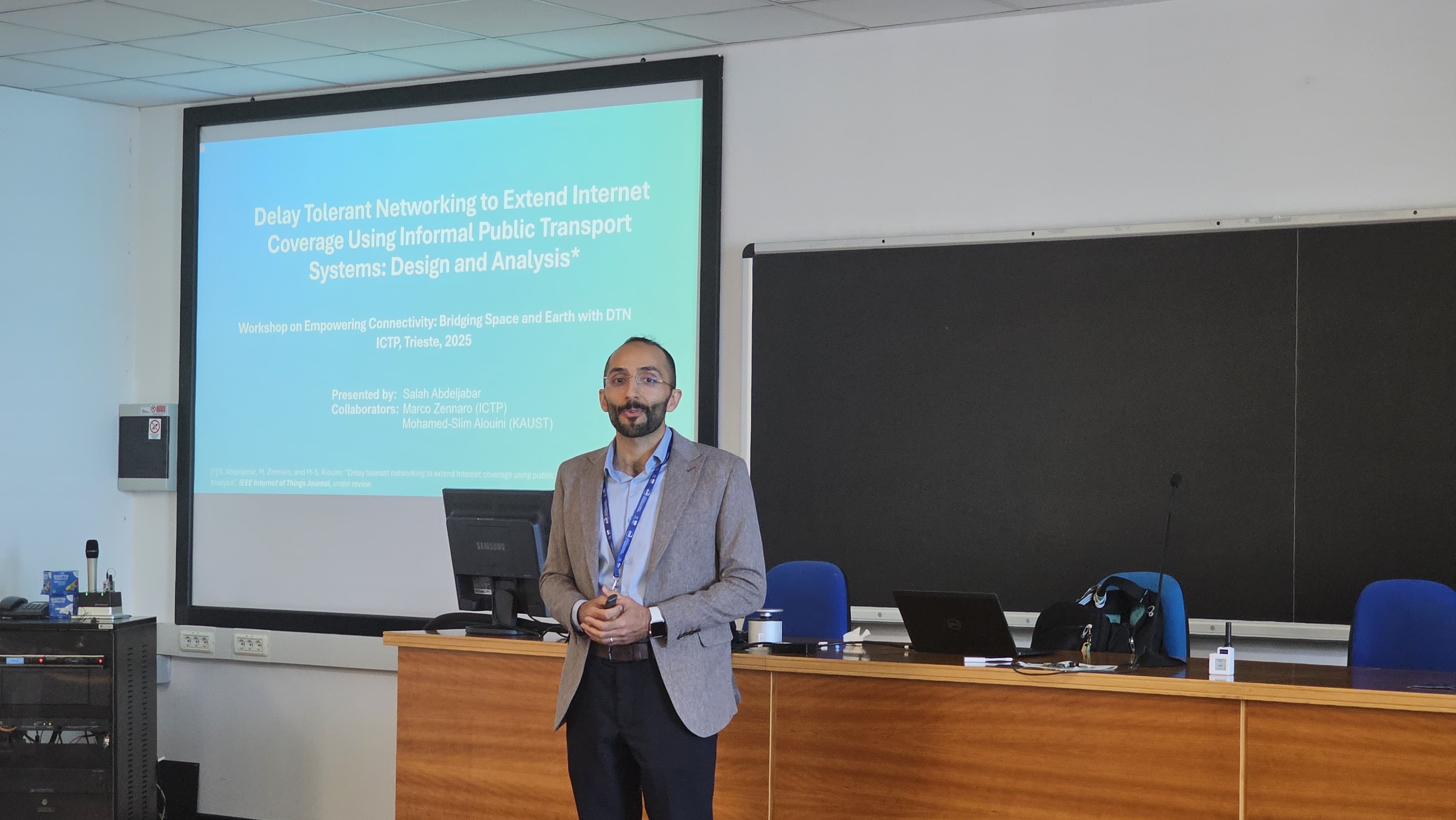 Presenting the DTN talk at the ICTP Workshop in Trieste